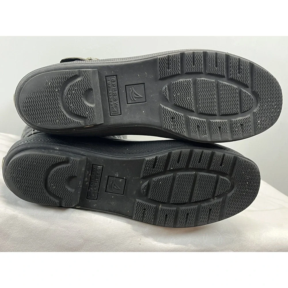 Sperry Top Sider Hingham Quilted Tall Rain Boots Sz 8 GUC Gray womens